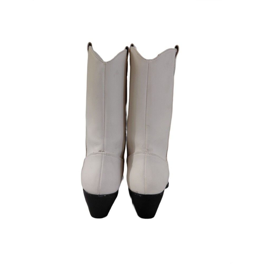 Pretty Little Thing Cream Cowboy Boots Boots Women's Size 9 Cowgirl Boots - Picture 6 of 11